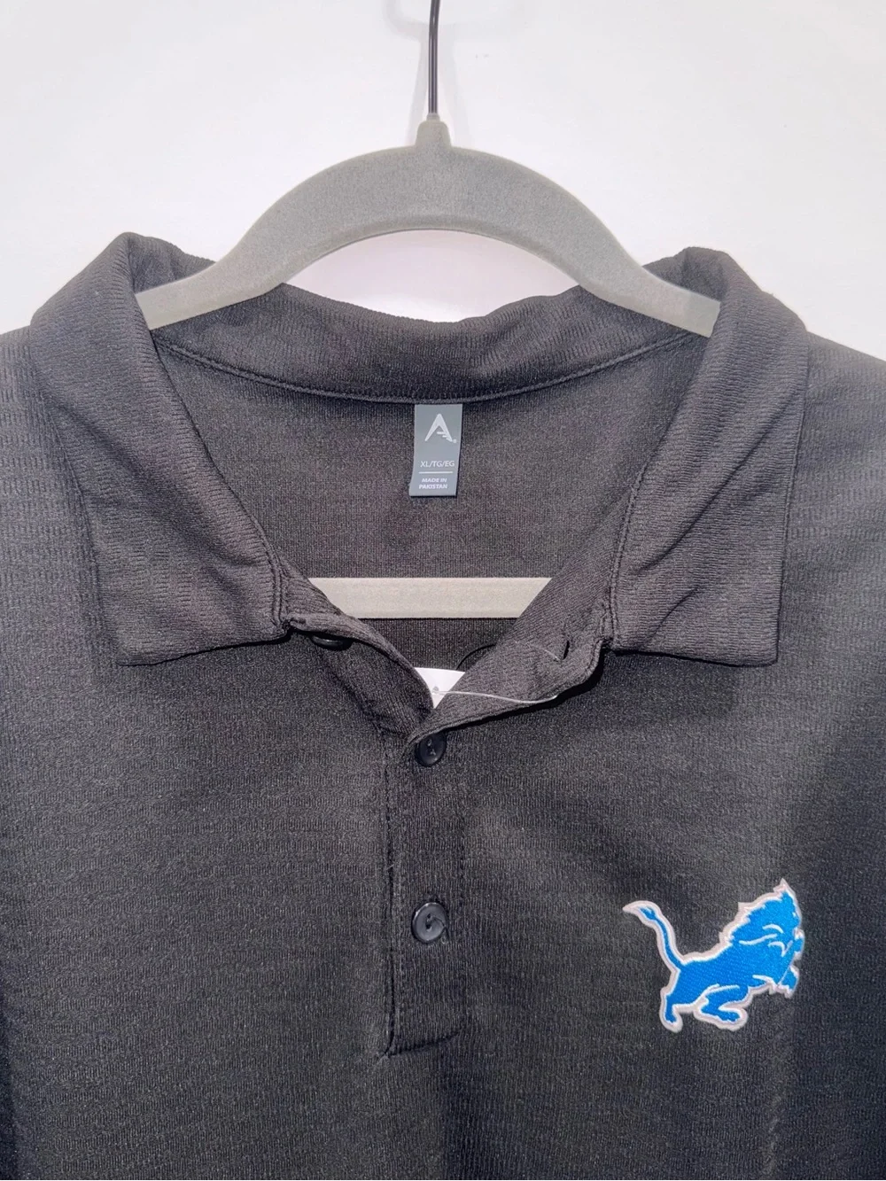 Detroit Lions Antigua Polo Shirt Men’s XL Black Performance Golf NFL Avalon